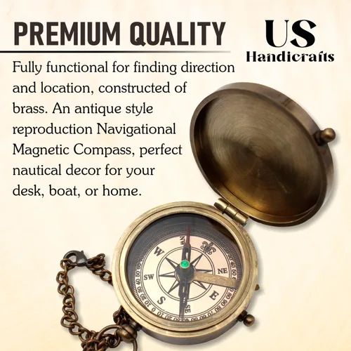 Miniatura 3 de Compass with Stamped Wooden Case