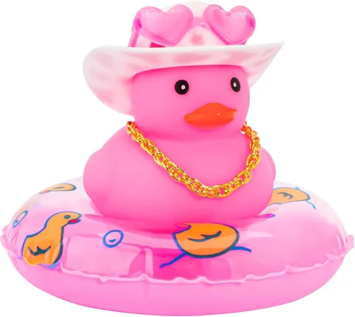 Miniatura 10 de wonuu Accesorios rosas para automóvil, sombrero de vaquero, patos de goma, decoración de tablero de automóvil, patos de goma, accesorios rosados