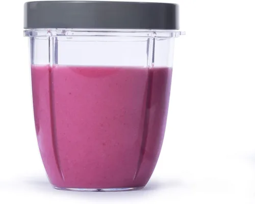 Miniatura 2 de Taza corta NutriBullet de 18 onzas con anillo de borde estándar, transparente/gris (NBM-U0269)