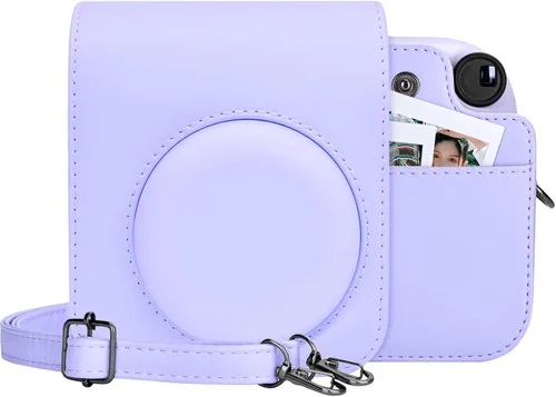 Miniatura 14 de MUZIRI KINOKOO Funda protectora para cámara instantánea Instax Mini 12 – Bolsa de transporte de piel sintética para cámara Mini 12 con bolsillo
