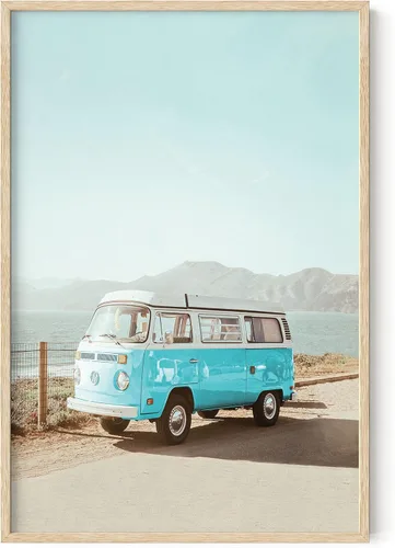HAUS AND HUES Pósteres vintage de playa para surfistas, decoración de furgoneta surfista, arte de pared vintage, póster de California, decoración de