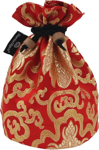 Miniatura 7 de Bolsa tibetana hecha a mano de brocado de tela para cantar (turquesa)