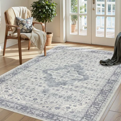Miniatura 69 de Rugxara Alfombra de entrada lavable de 3 x 5, alfombras de pasillo bohemias antideslizantes para pasillo, entrada, cocina, baño, cuarto