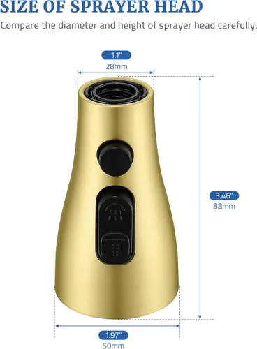 Miniatura 6 de Reemplazo del cabezal del rociador de grifo de cocina, con 15 adaptadores, cabezal rociador de grifo extraíble, boquilla rociadora de grifo