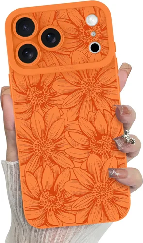 Miniatura 39 de MZELQ Funda para iPhone 17 Pro 2025, diseño de girasoles de silicona, flores florales, protección de cámara, funda delgada y suave para teléfono