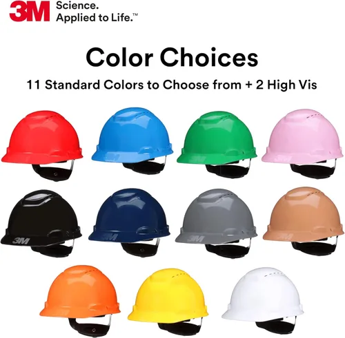 Miniatura 8 de 3M Hard Hat SecureFit H-700 Series - Casco de seguridad estilo gorra con sensor Uvicator, suspensión de trinquete de difusión de presión de 4 puntos