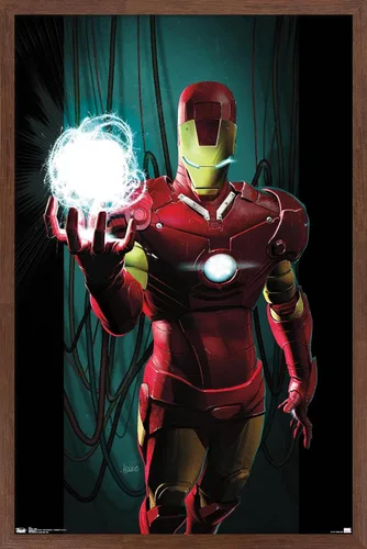 Miniatura 11 de Trends International Marvel Comics - Iron Man - Póster de pared energético, 14.725 x 22.375 pulgadas, versión enmarcada en madera de granero