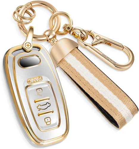 Miniatura 27 de para Buick - Funda para llavero con llavero de cuerda trenzada metálica anti-pérdida mejorada, carcasa suave de TPU exquisita para Avenir Envision