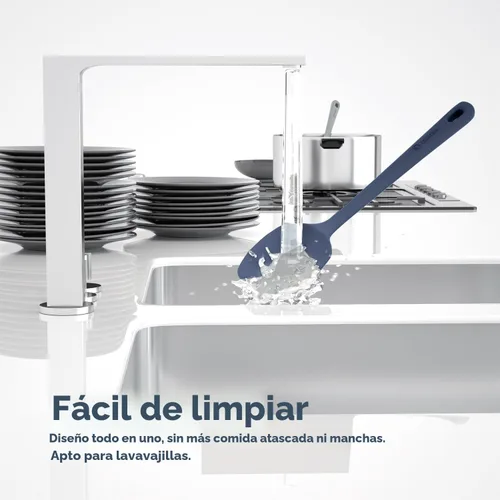 Miniatura 5 de ChefAide Juego de 5 espátulas de silicona, espátula de goma de grado alimenticio, mango fuerte mejorado con agarre ergonómico, resistente al calor