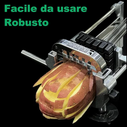 Miniatura 6 de Eascandy - Cortador de patatas fritas, cortador de patatas resistente, juego de cortador de patatas de acero inoxidable con cuchillas de 1/2 y 3/8