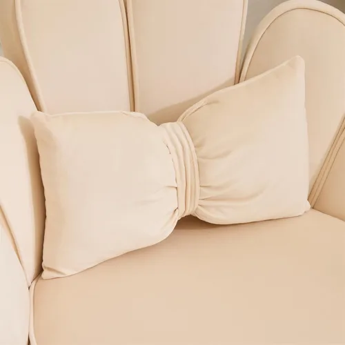 Miniatura 8 de Vingli Silla de Maquillaje de Pétalos con Respaldo, Silla Linda de Escritorio para Niñas Cómoda Sin Ruedas, Silla Moderna de Comedor, Silla