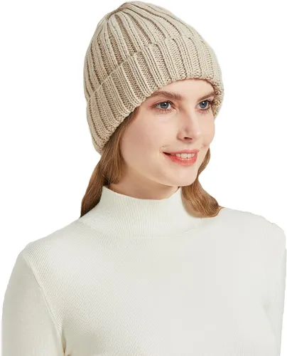 Miniatura 5 de NPQQUAN Gorro de punto de invierno cálido para mujer y hombre