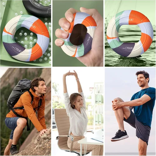 Miniatura 5 de Entrenador de fuerza de agarre, anillo fortalecedor de agarre de mano de silicona para entrenamiento de dedos, escalada en roca, entrenamiento