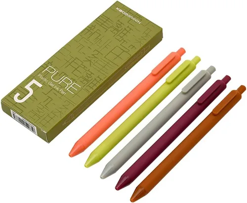 Miniatura 4 de Kaco - Bolígrafos retráctiles Pure de gel, punta extrafina, 0.5 mm, 5