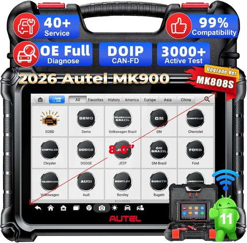 Autel Escáner MaxiCOM MK900, escáner OBD2 todo sistema OE y herramienta bidireccional, 8 pulgadas hasta MK808S MK808BT MX808S MK808Z, más de 3000