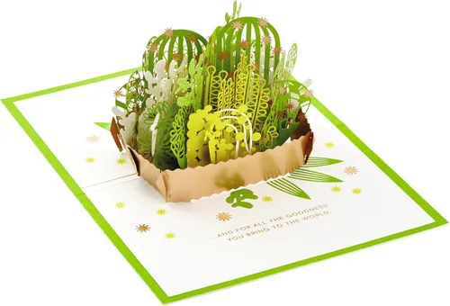 Miniatura 2 de Hallmark Signature Paper Wonder - Tarjeta de agradecimiento emergente, suculentas, tarjeta del día de enfermeras, agradecimiento al profesor, regalo