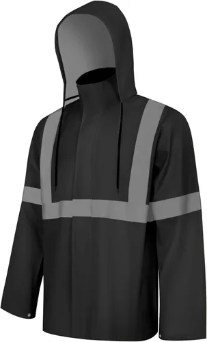 Chaqueta de Lluvia, Abrigo de Lluvia de Alta Visibilidad, Impermeable para la Lluvia con Capucha, Traje de Lluvia Ligero para Actividades al Aire