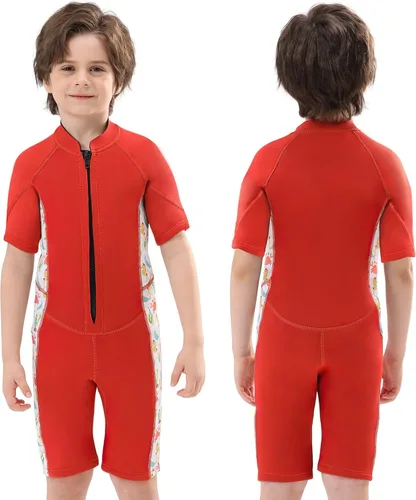 Miniatura 17 de Traje de neopreno de 3 mm para niños, niñas, niños pequeños y jóvenes; traje de baño completo térmico para agua fría; cremallera en la espalda