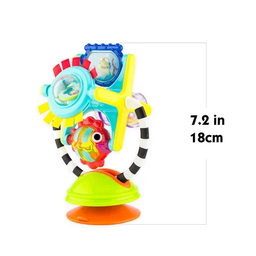 Miniatura 7 de Sassy Fishy Fascination Station 2 en 1 - Juguete para silla alta con ventosa, bandeja de desarrollo para aprendizaje temprano, a partir de 6 meses