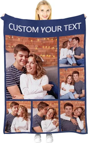 Miniatura 11 de Manta personalizada con imagen, manta personalizada para parejas, manta de fotos para sofá, familia, Navidad, Halloween, cumpleaños, boda, regalos 2