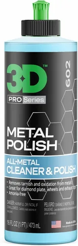 3D Pulidor de Metal – Pulidor de Metal para Automóviles de Servicio Pesado para Aluminio, Cromo, Latón, Cobre, Plata – Elimina la Oxidación, el