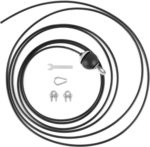 Miniatura 3 de QWORK Cable de polea de fitness de 197 pulgadas, reemplazo del sistema de polea de cable de gimnasio en casa, cuerda de alambre de acero