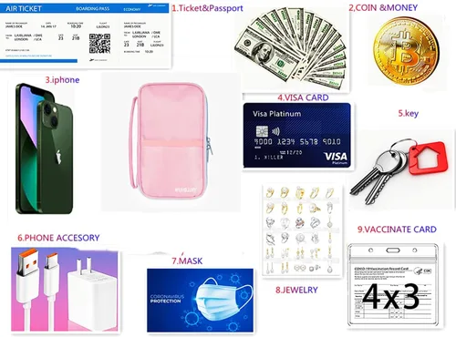 Miniatura 7 de Soporte para pasaporte, Rosado, Multifunción