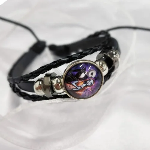 Miniatura 4 de Jack and Sally Pesadilla Antes de Navidad - Pulsera de cuero ajustable tejida a mano con cuentas trenzadas inspiradas a juego para parejas, promesa