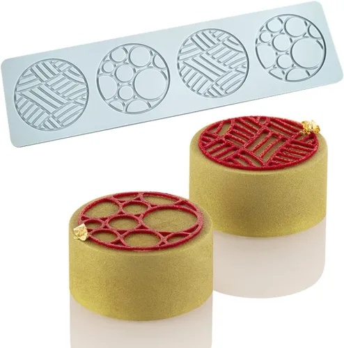 TUKE Moldes de silicona para hornear, anillos geométricos rectangulares, moldes huecos 3D para fondant, moldes de chocolate, moldes de arcilla