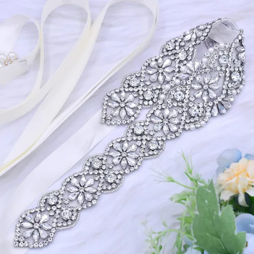 Miniatura 49 de azaleas Cinturón de boda fino de cristal para mujer, cinturón de novia para boda, dama de honor, accesorios de vestido de niña de las flores, 16