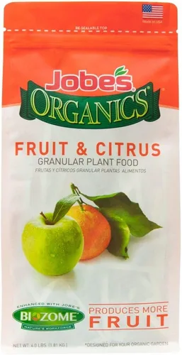 Miniatura 2 de Jobe's Organics 09226NA - Alimento granular para plantas, frutas y cítricos, 4 libras, Brown & Jobe's 09426 Granular Plant Food Flower & Rose, 4