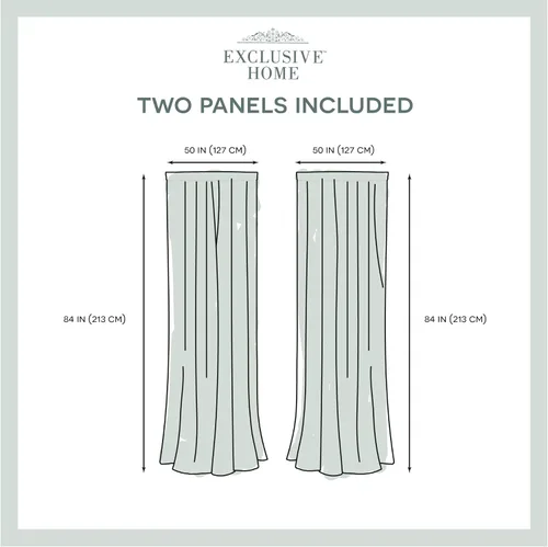 Miniatura 6 de EXCLUSIVE HOME Darma - Par de paneles de cortinas de lino transparente con bolsillo para barra, 50 x 84 pulgadas, color negro perla