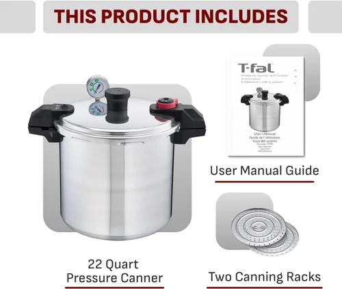 Miniatura 2 de T-fal Olla de Presión de Aluminio para Enlatado, 20.8 litros, 3 Configuraciones de PSI, Utensilios de Cocina, Ollas y Sartenes, Gran Capacidad
