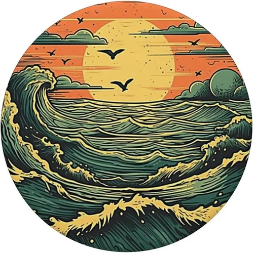 Miniatura 3 de Ocean Sundown Ilustración Ondas PopSockets intercambiables PopGrip