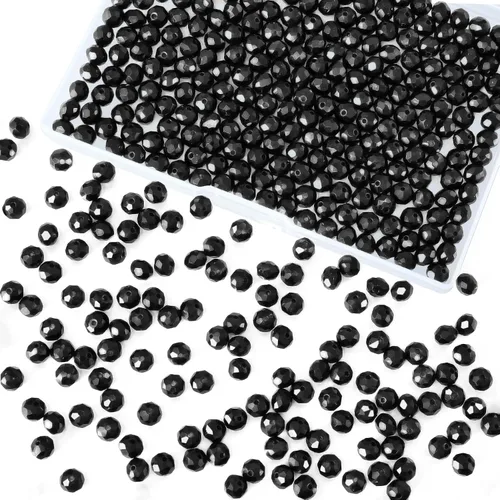 Miniatura 18 de 800 cuentas redondas de cristal de 0.236/0.396/0.394 pulgadas para joyas de bricolaje, ideales para pulseras, collares, colgantes y proyectos