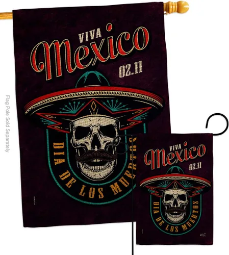 Miniatura 11 de Viva México - Kit de banderas para casa de jardín, Día de Muertos, Día de los Muertos, Fiesta Mexicana, Otoño, Pequeña pancarta decorativa