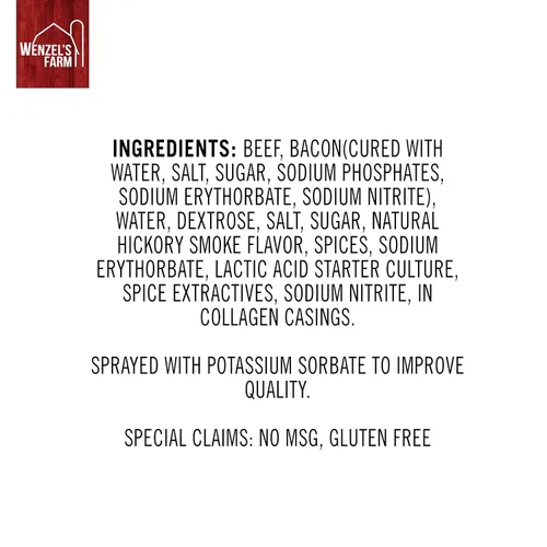 Miniatura 3 de Wenzel's Farm Palitos de tocino y carne de res │ Palitos de aperitivos │ Sabrosos, Ahumados naturales │ Alto en proteínas, bajo en carbohidratos │