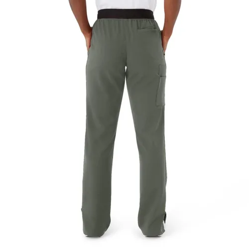 Miniatura 39 de ave. Varick - Pantalón médico de tiro medio para mujer, pierna recta, seis bolsillos, color azul caribeño, talla S
