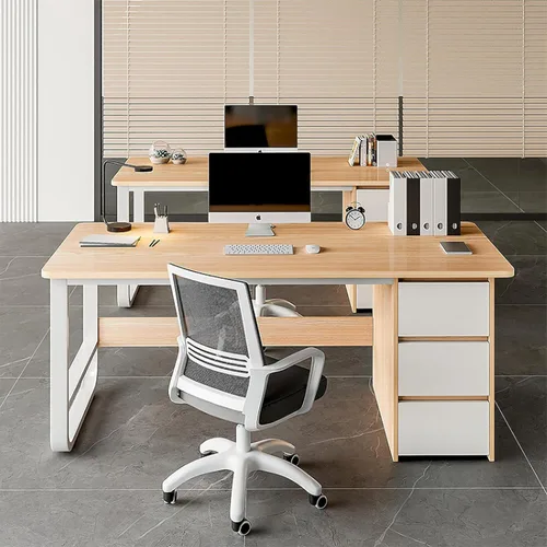 Miniatura 2 de Escritorio para computadora con estantería y 3 cajones, escritorio de estudio, escritorio de estudio para estudiantes, mesa de estudio moderna