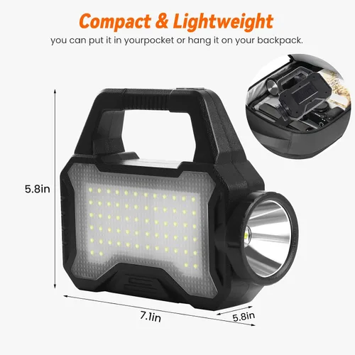 Miniatura 9 de linterna solar, linterna multifuncional solar, linterna LED, cargador de teléfono celular, carga USB, adecuada para el hogar, pesca, camping al aire