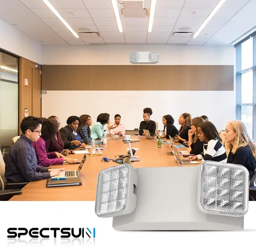 Miniatura 7 de Paquete de 1 luz de emergencia comercial con batería de respaldo, luces de emergencia para negocios, con cable duro, certificado UL 924, CA