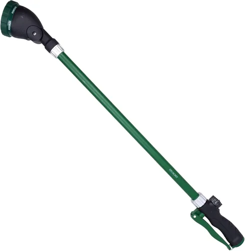 Miniatura 10 de Varita de riego resistente de 21 pulgadas con cabezal giratorio, varita rociadora de agua ajustable con mango ergonómico, rocía 6 patrones de riego