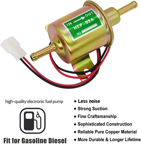 Miniatura 2 de Kit de bomba de combustible eléctrica universal de 12 V (3-6 PSI) bomba de combustible de baja presión en línea HEP-02A + línea de combustible