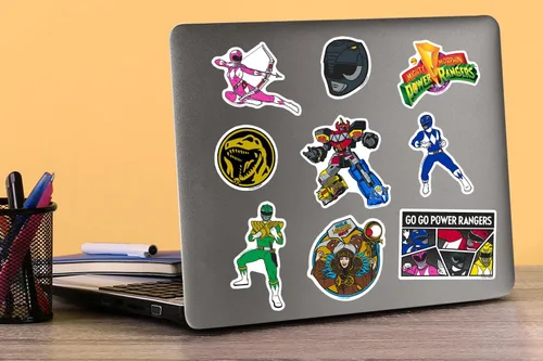 Miniatura 5 de Mighty Morphin' Power Rangers - Paquete variado de 100 calcomanías de vinilo grandes de lujo – Calcomanías oficiales de Power Rangers – Laptop