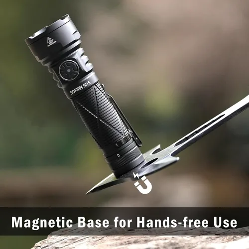 Miniatura 5 de Linterna recargable Sofirn SR15 de alto lúmen, 4500 lúmenes, linterna de bolsillo súper brillante con base magnética y impermeable IP68, linterna