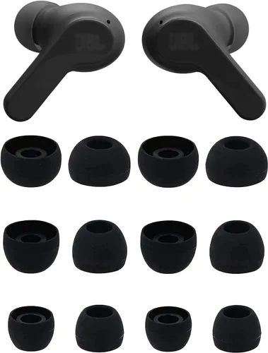 ALXCD Puntas de oído compatibles con auriculares JBL Vibe Beam, 6 pares de tamaños S/M/L de repuesto de silicona suave, puntas de gel para oídos,