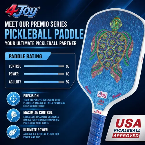 Miniatura 4 de 4Joy Pickleball Paddle Serie Amp4 – T700 de fibra de carbono Pickleball sin palas – Raquetas profesionales de pickleball para mujeres y hombres