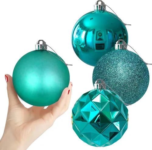 Miniatura 88 de Bolas de Navidad Grandes de 3.2" en Azul Bebé - Adornos para Árbol de Navidad, Bolas Colgantes Inastillables para Cumpleaños, Halloween, Boda