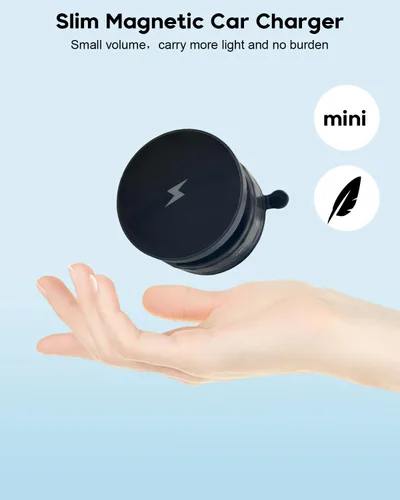 Miniatura 7 de Cargador de coche inalámbrico, fuerte soporte magnético para teléfono, [carga inalámbrica de 15 W más rápida], soporte plegable ajustable de 360°