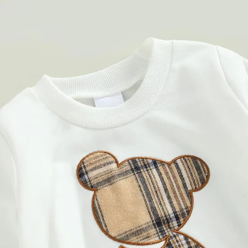 Miniatura 3 de Sasaerucure Conjunto de 2 piezas para bebé, niña, niño, manga larga, arcoíris, con pantalones de leopardo, ropa de invierno y primavera